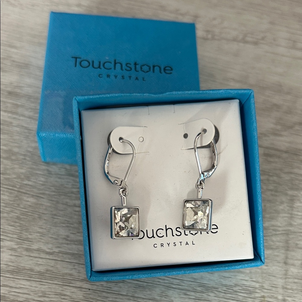 Touchstone Crystal Silver Drop Earrings